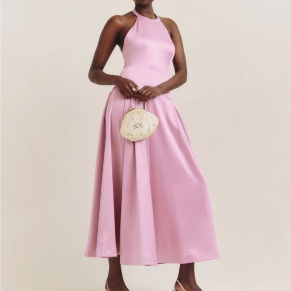 NWT Reformation Lilyann Satin Dress - Praline - Picture 1 of 10